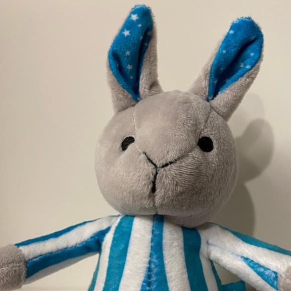 Goodnight Moon Bunny Plush Grey Rabbit Striped Pajamas Stuffed Animal Toy 9 inch - Picture 4 of 11